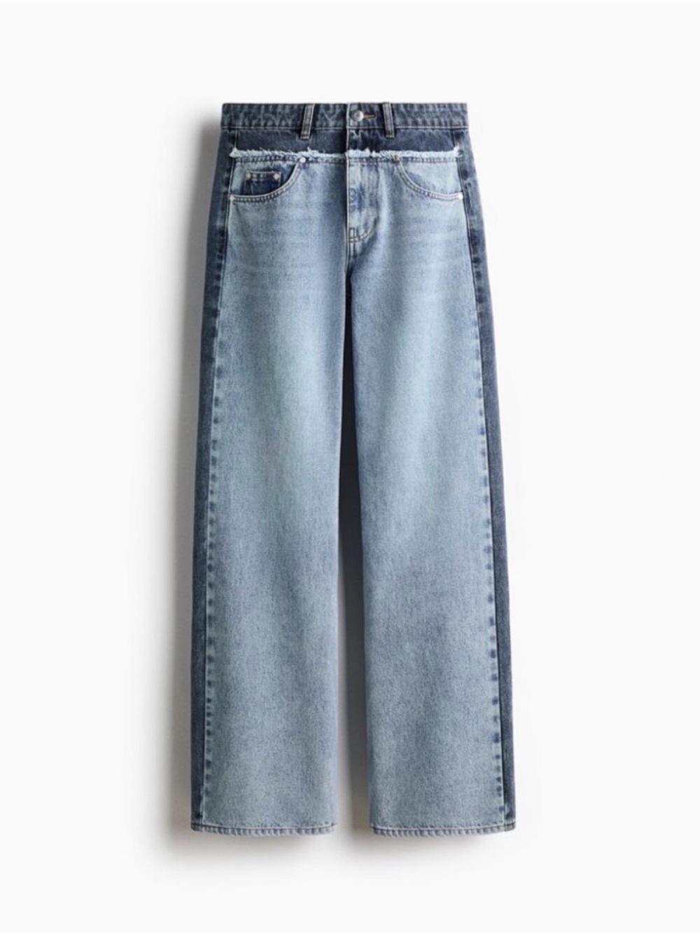 Stella McCartney H&M Two-Tone Light Blue Wide Leg Jeans - Women's size 12
